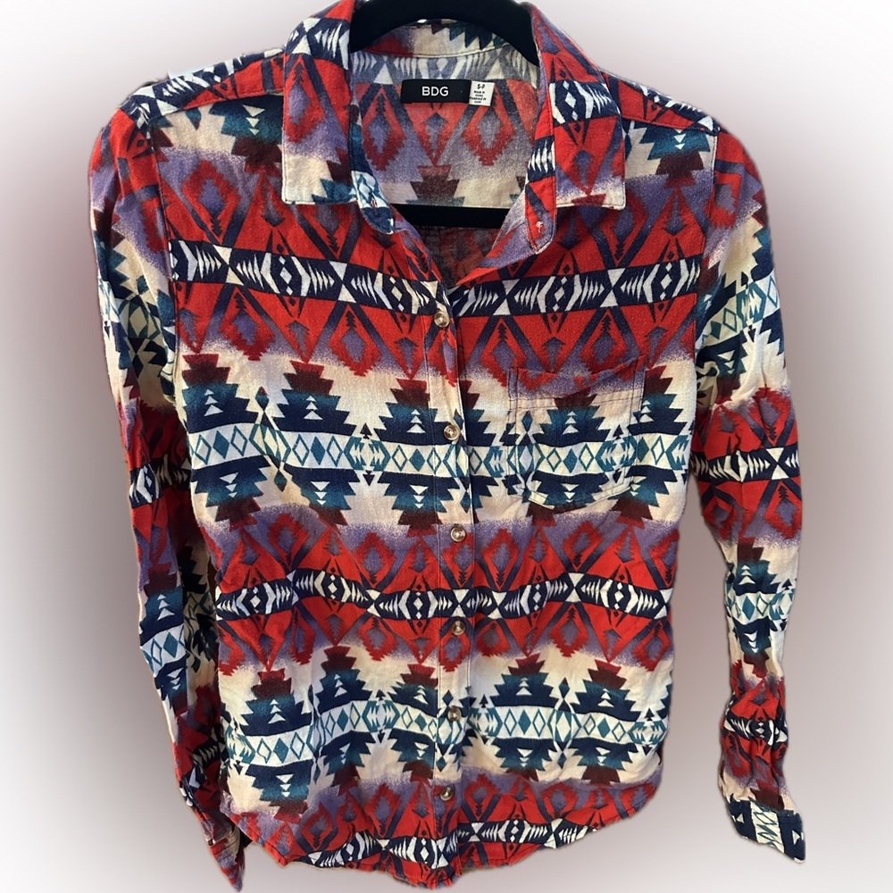 BDG Multicolor Geometric Shirt
